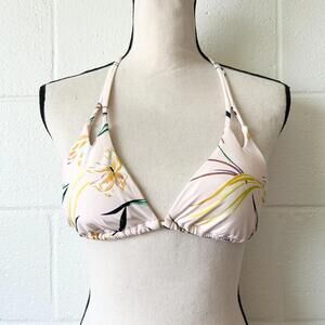O'Neill Floral Tropical Vacation Triangle Tie Bikini Top Swimsuit Women’s Small